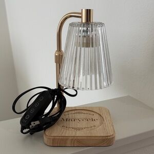 Gold and Clear Glass Table Candle Warmer Lamp